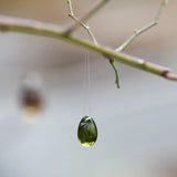 Glass drop 'Olivine' Set of 5